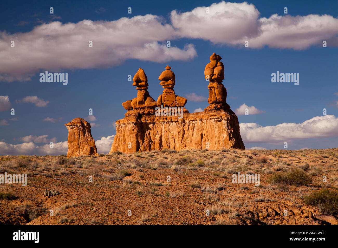 Felsformationen im Goblin Valley State Park, San Rafael Swell, UT. Stockfoto