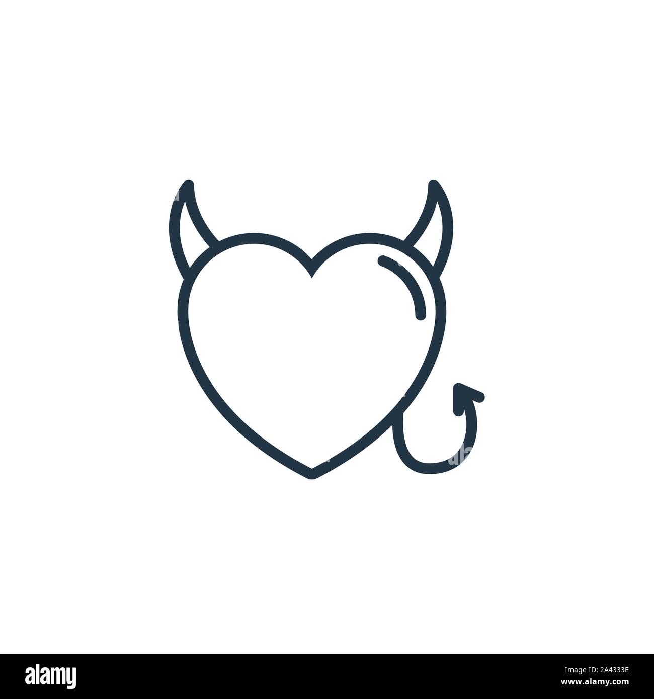Teufel Herz Liebe Symbol line design Bild Abbildung Stock Vektor