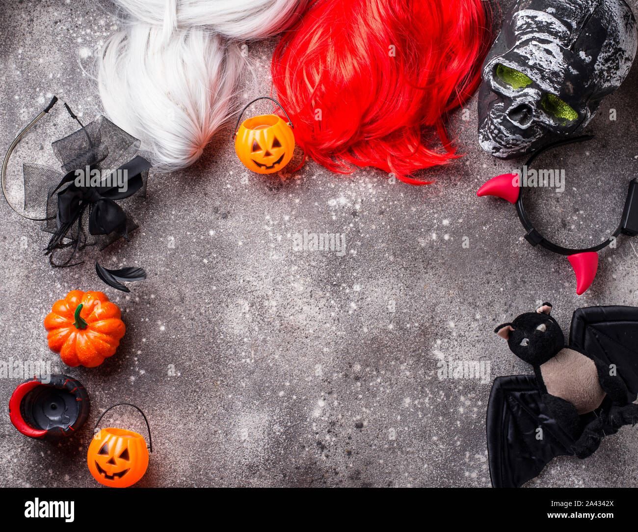 Halloween Party Zubehör und Perücke Stockfoto