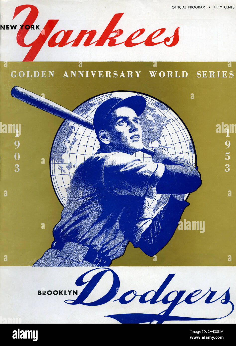 Vintage World Series Programm von 1953 mit der New York Yankees gegen die Brooklyn Schwindler in New York. Stockfoto