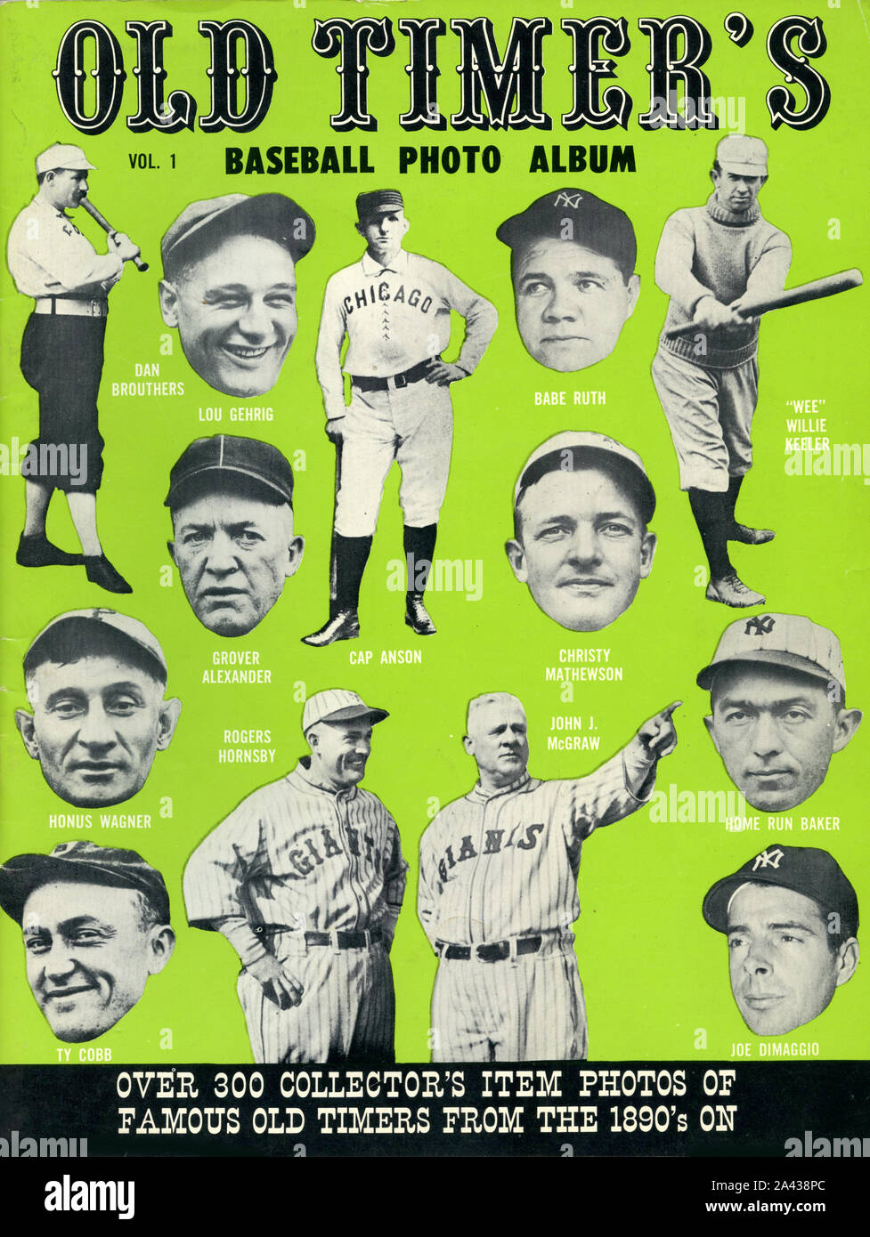 Old Timer Baseball Fotoalbum ist ein Buch mit Bildern und Geschichten über die klassischen alten mal Baseball Spieler. Stockfoto