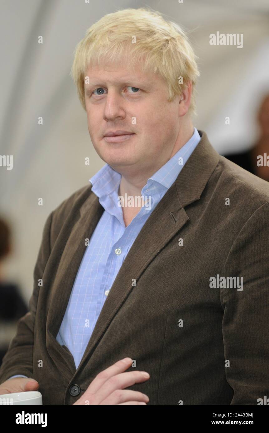 Boris Johnson. Die großen Mittagessen, Queen Elizabeth Hall Dachgarten, Southbank, London. Großbritannien Stockfoto
