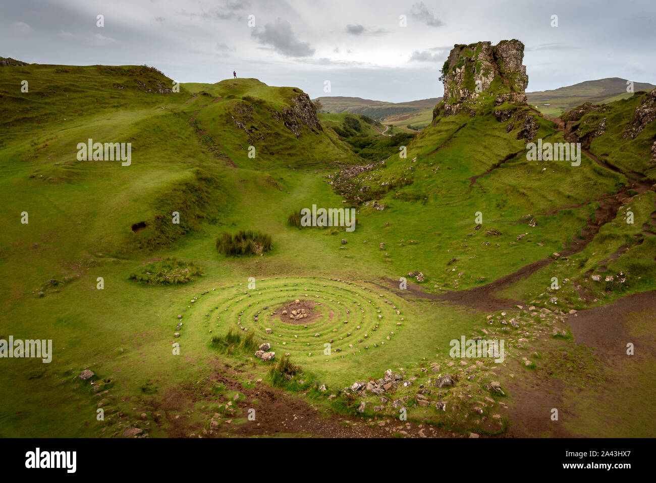 Steinkreis an Fairy Glen, Isle of Skye Stockfoto