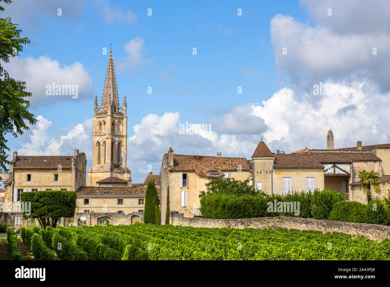 Ansicht von Saint-Emilion in Aquitanien, Frankreich Stockfoto