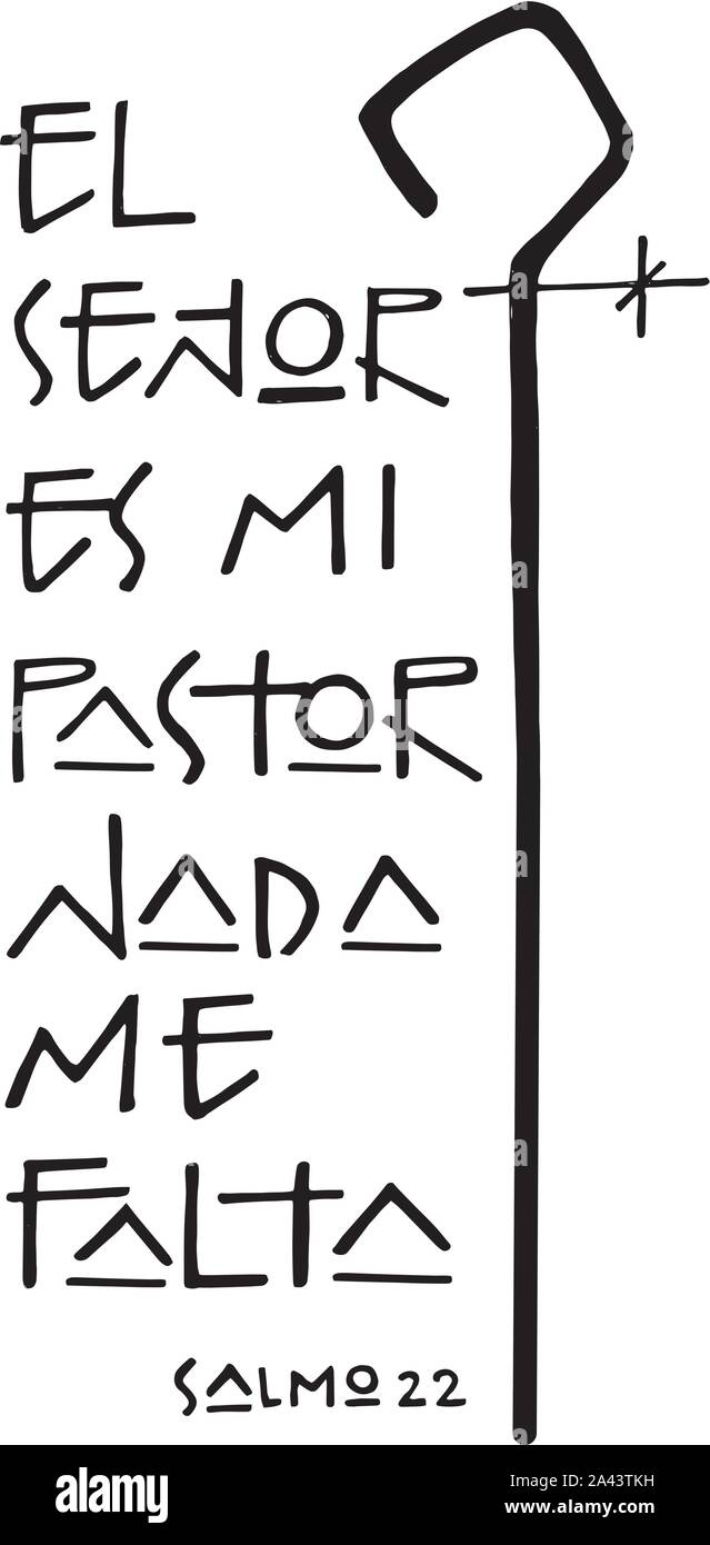 Religiöse Phrase in Spanisch, dass heißt: Der Herr ist mein Hirte Stock Vektor
