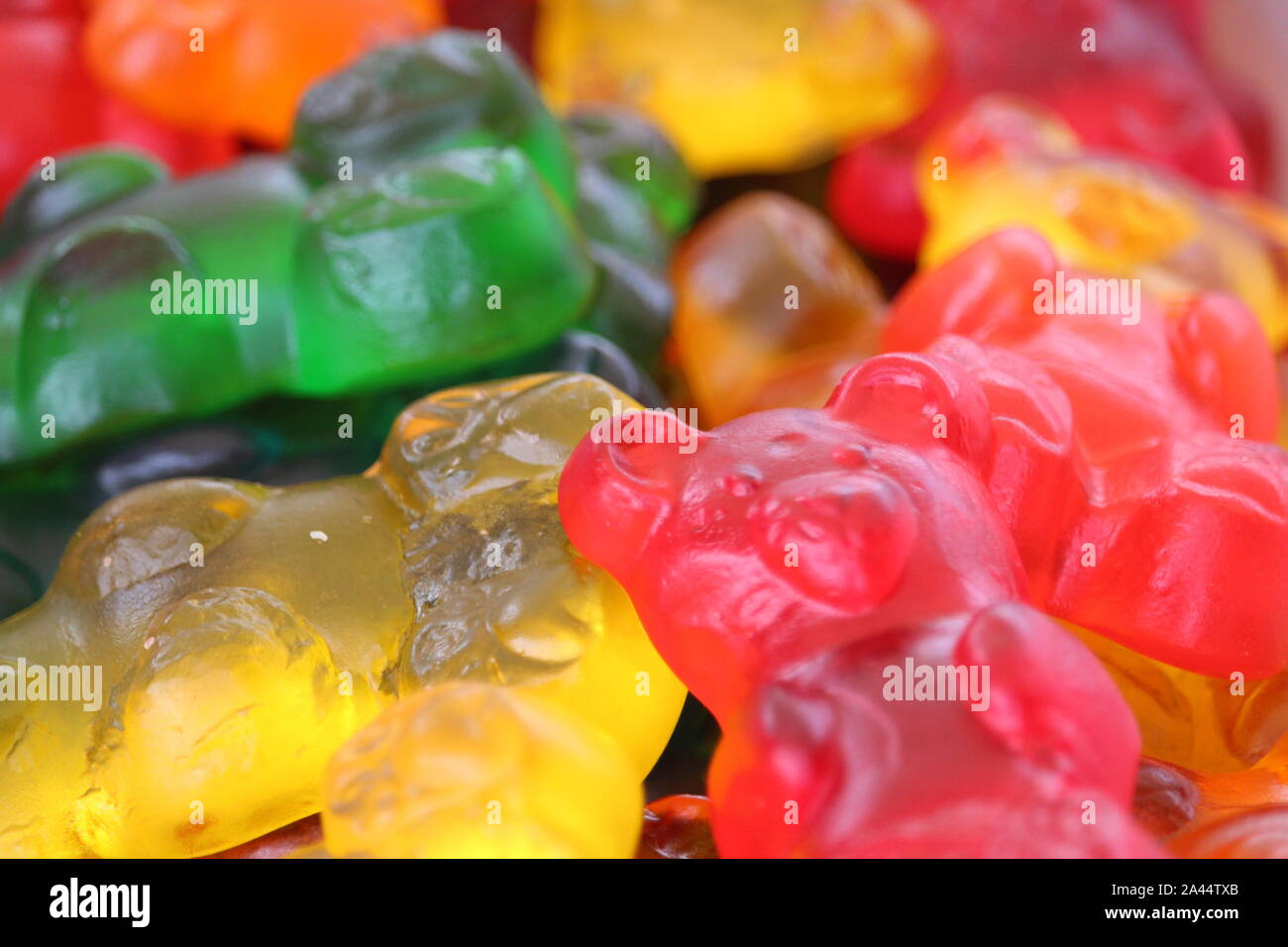 Gummi Bären außerordentliche schöne Karamellfarbe und köstliches Aroma Stockfoto