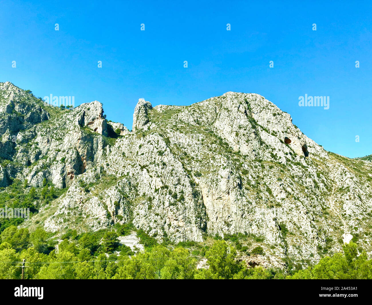 Berge der nördlichen Costa Blanca, Spanien Stockfoto