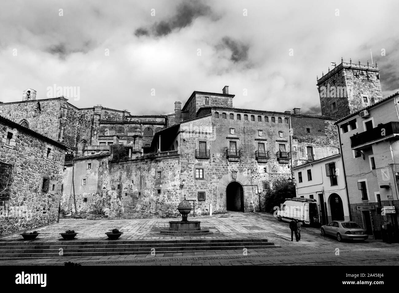 Palacio del Marquesado De Mirabel en la Plaza de San Nicolás. Plasencia. Cáceres. Der Extremadura. España. Stockfoto