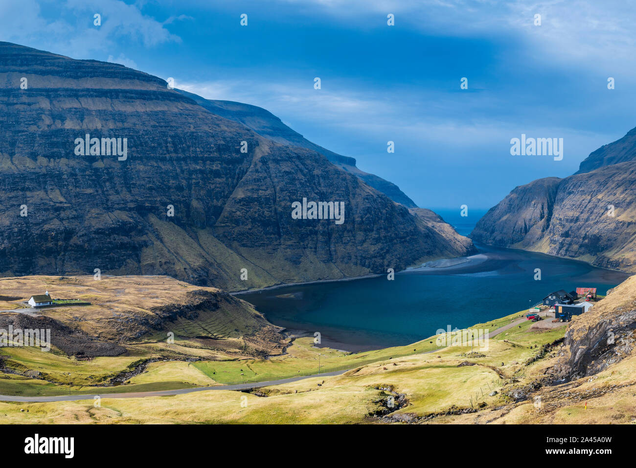 Saksun, Streymoy, Färöer, Dänemark Stockfoto