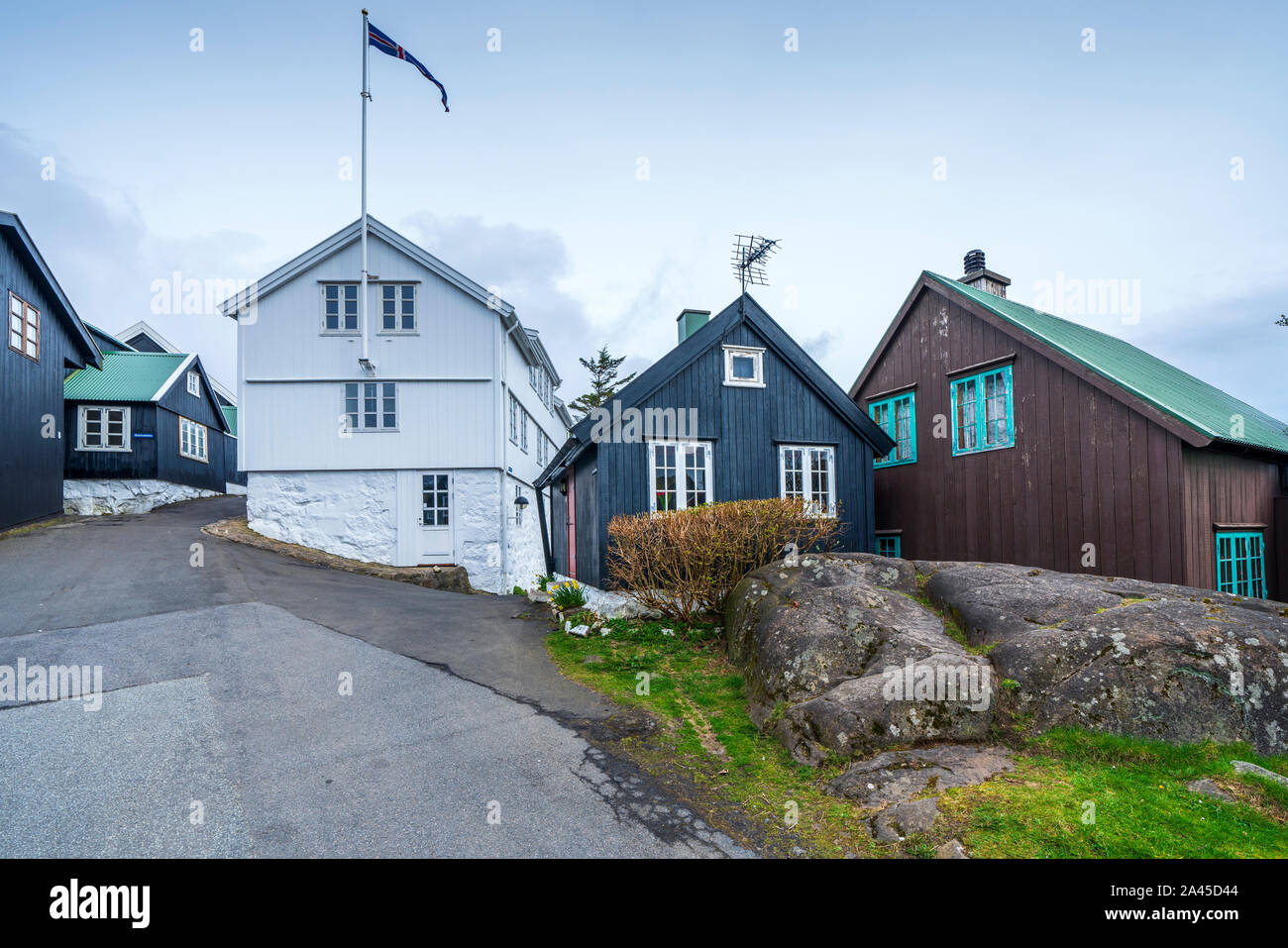 Tinganes, alten Tórshavn Stadt, Streymoy, Färöer, Dänemark, Europa Stockfoto