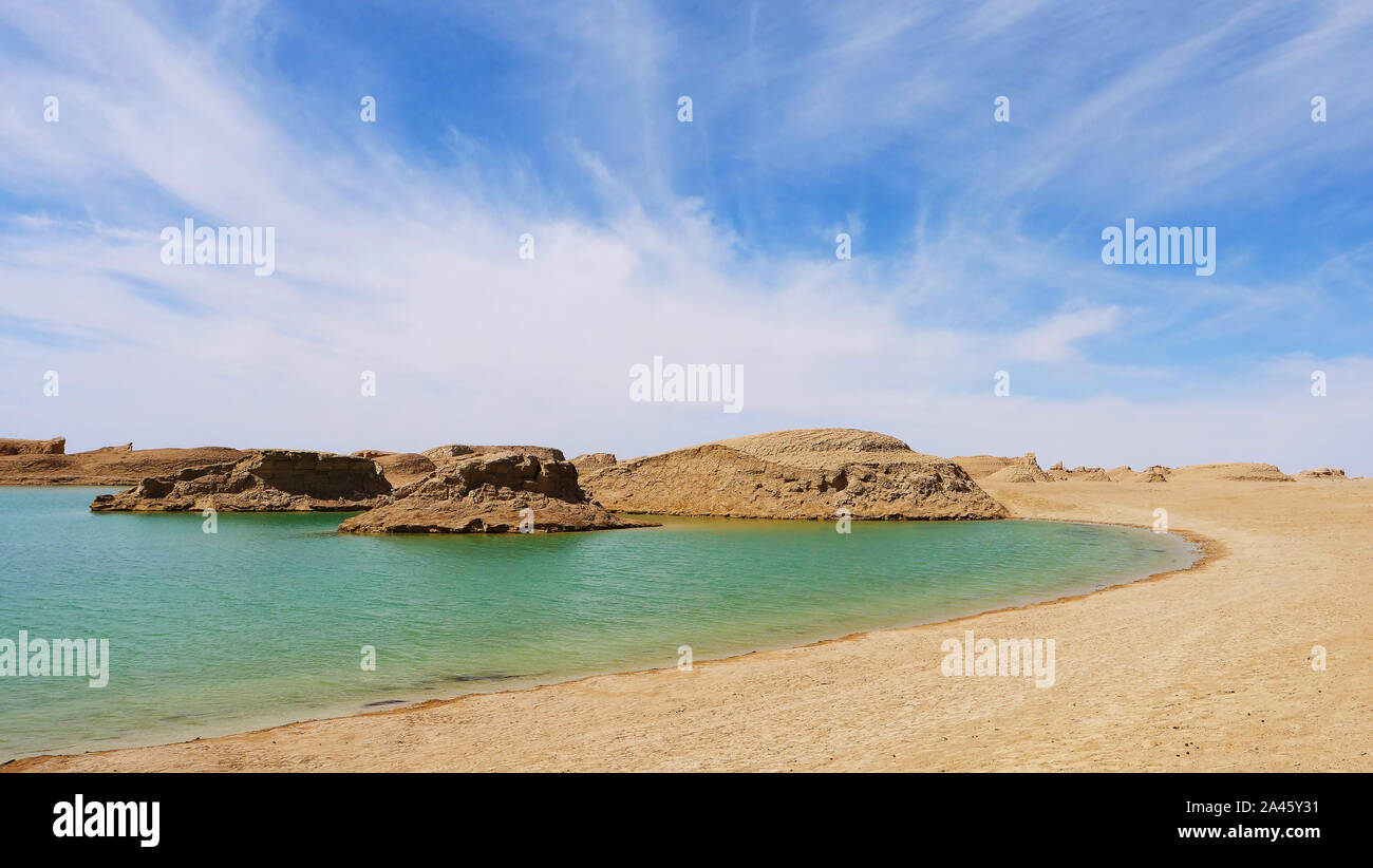 Querformat von Wasser Yadan Geopark in Dunhuang Gansu China Stockfoto