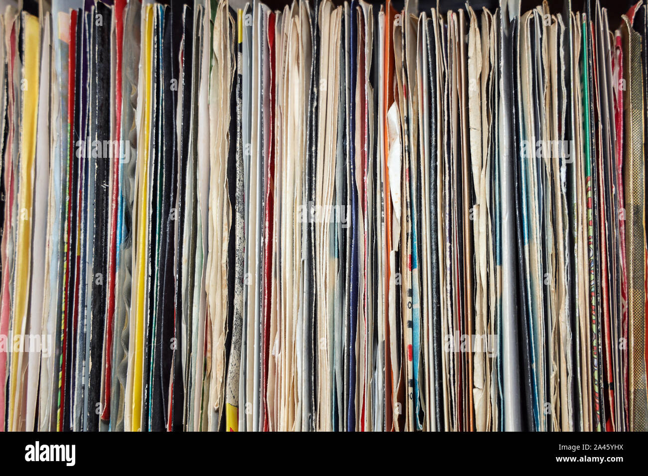 Singles 7" Vinyl records Stockfoto