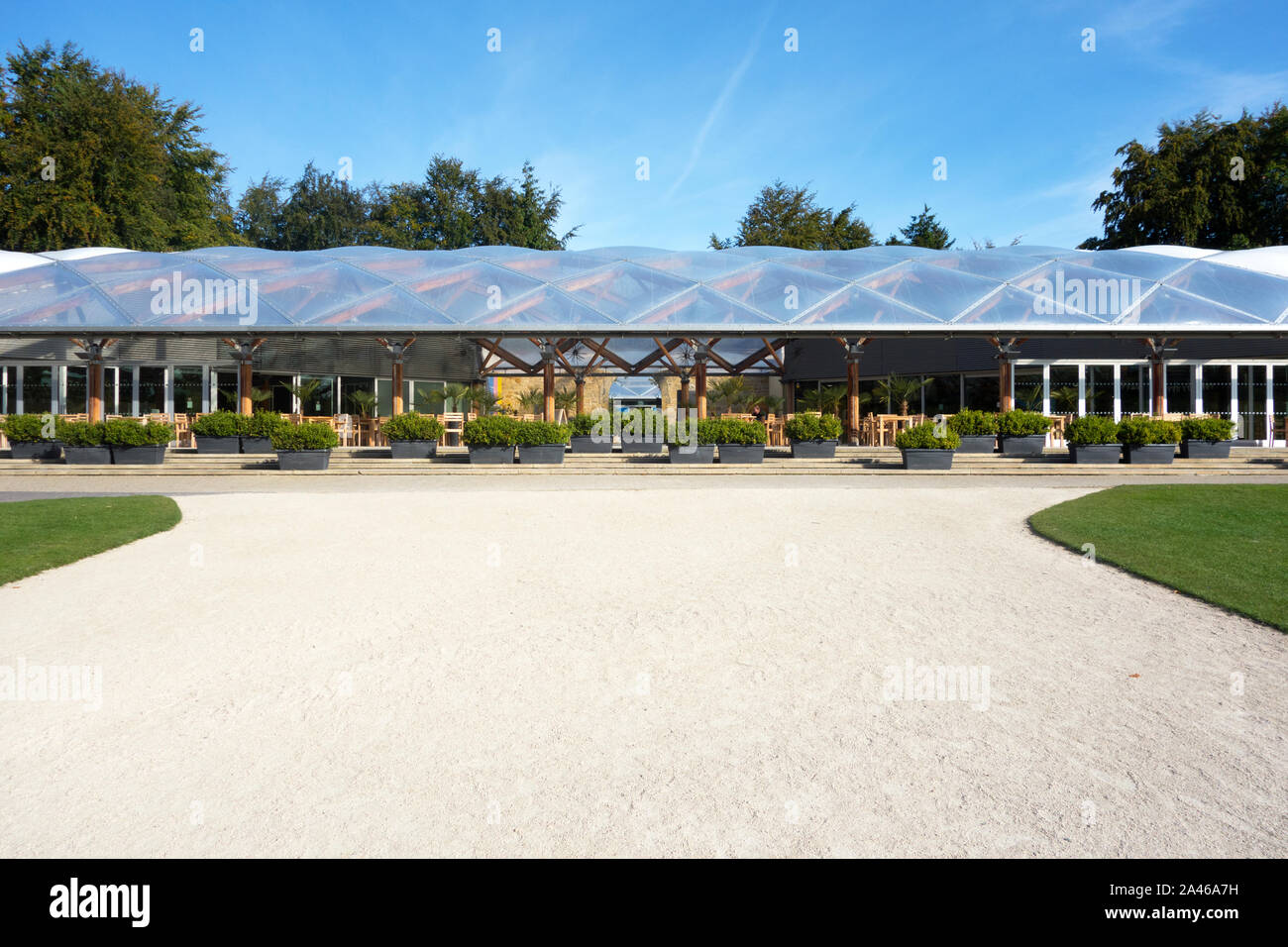 Der Pavillion Küche und Restaurant/Cafe in Alnwick Garden Northumberland, Großbritannien Stockfoto