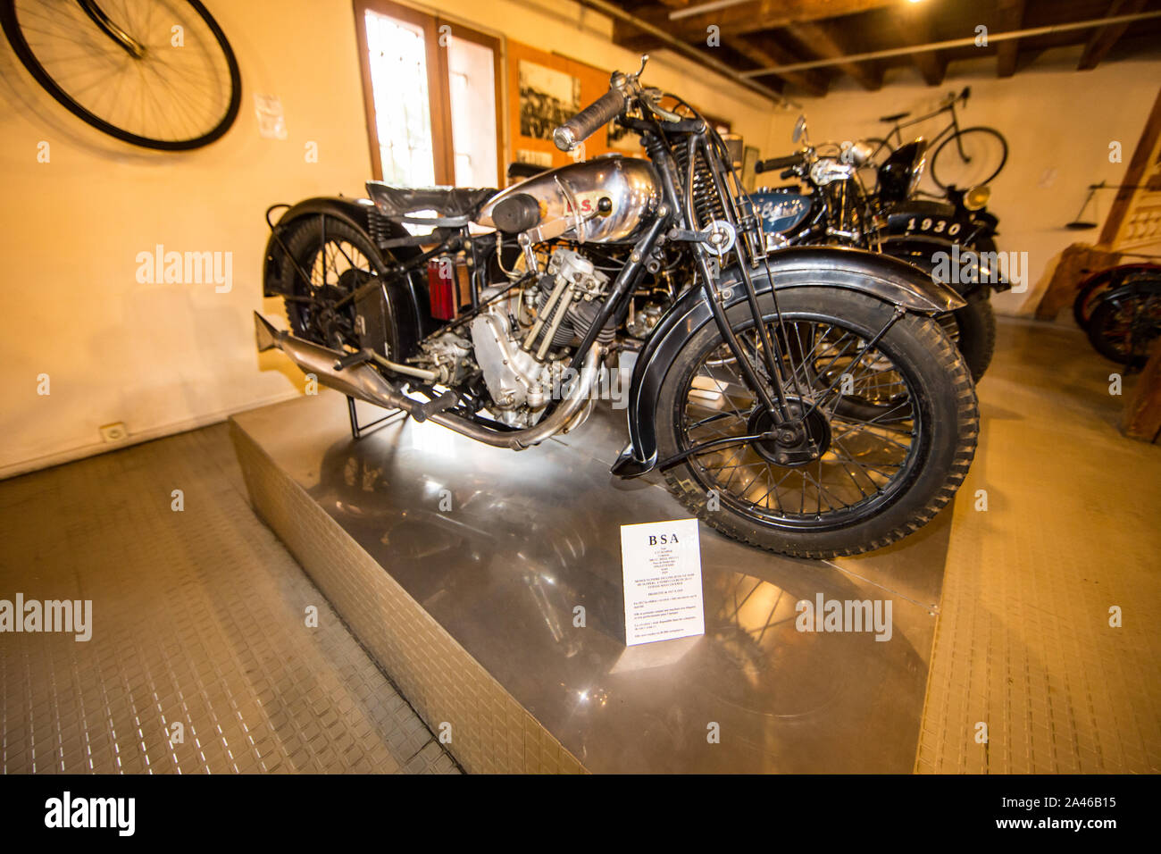 Marseille (Frankreich) Musée de la Moto - Motorrad Museum: BSA S27 Slopers 500 cc 1929 (UK) Stockfoto