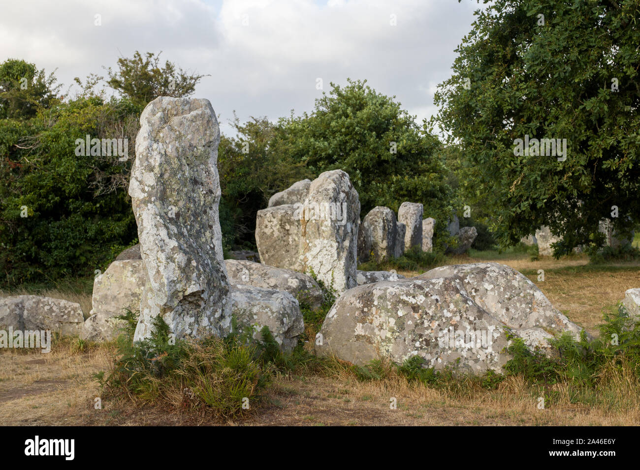 Ausrichtung von Kerzerho - Megalith-monument und touristische Attraktion in der Bretagne, Frankreich Stockfoto
