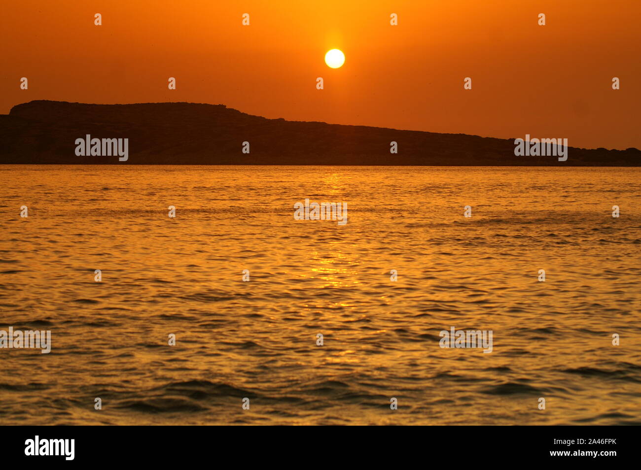 Sonnenuntergang in Kreta Küste, Stockfoto