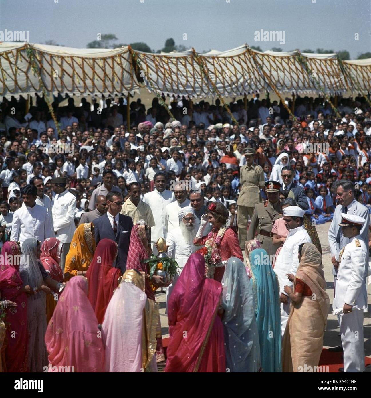 First Lady Jacqueline Kennedy kommt in Jaipur, Indien Stockfoto