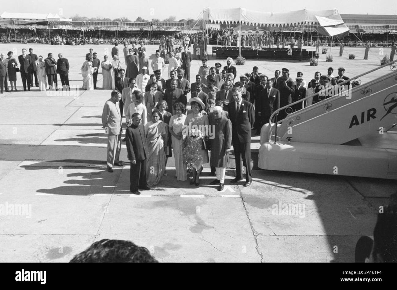 First Lady Jacqueline Kennedy kommt in Neu Delhi, Indien (1). Stockfoto