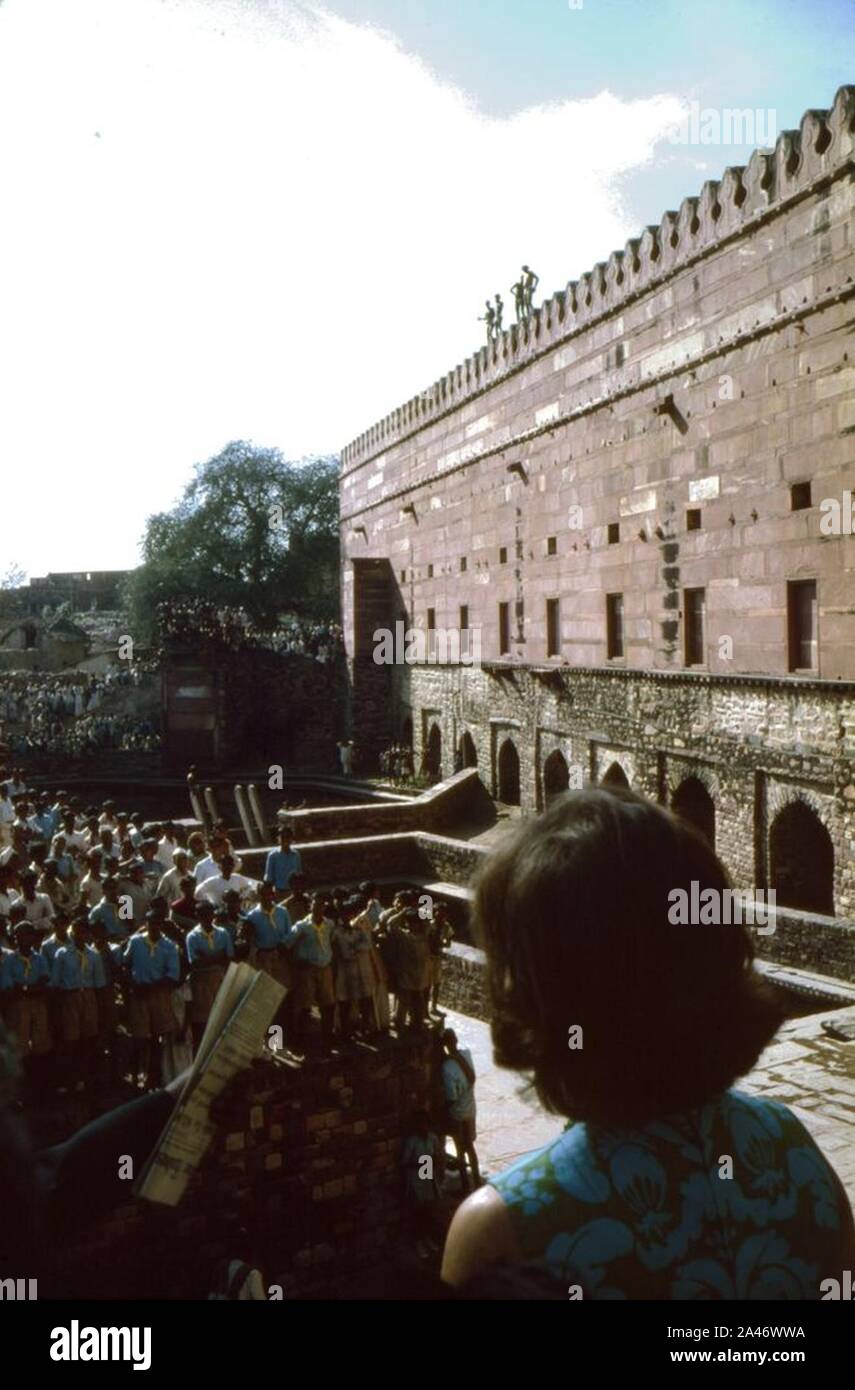 First Lady Jacqueline Kennedy Touren Fatehpur Sikri in Indien Stockfoto