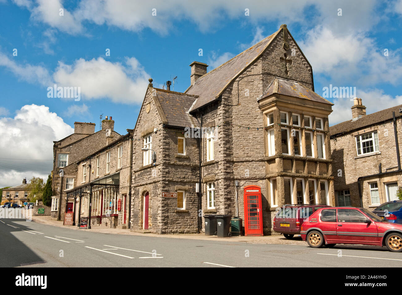 Historischen Gebäude der Middleham Dorf. Yorkshire Dales, North Yorkshire, England Stockfoto