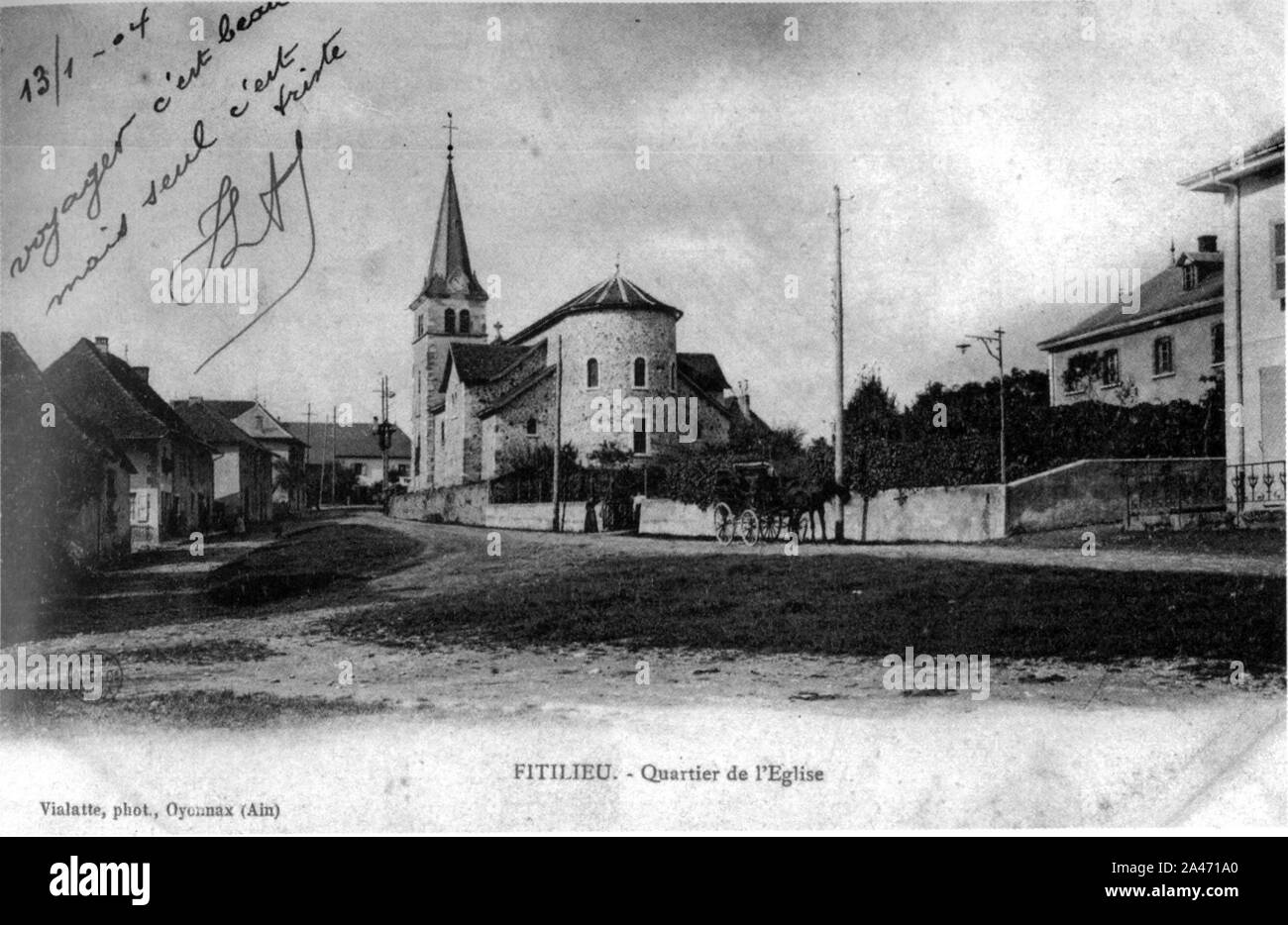 Fitilieu, Quartier de l'Église en 1906, p83 de L'Isère Les 533 Gemeinden - Vialatte, phot de Oyonnax, Ain. Stockfoto