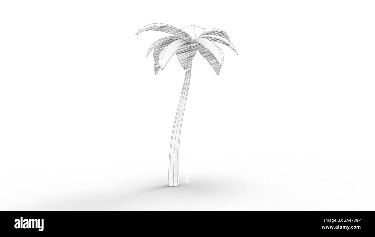 3D-Rendering von Cartoon Bäume in Weiß studio Hintergrund isoliert Stockfoto