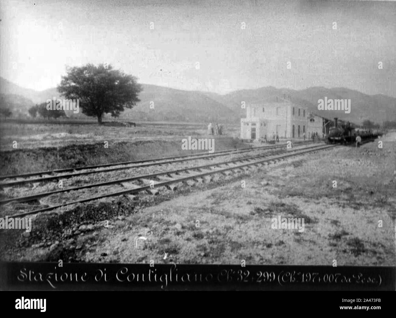 Ferrovia Terni-Rieti-L'Aquila (1883) - Stazione di Contigliano. Stockfoto