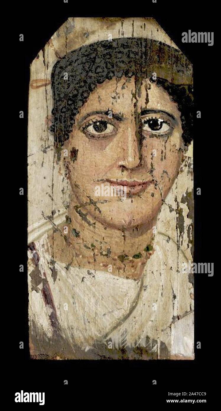 Fayum Mumie Hochformat, männlich (ca. 100-120 AD), Sotheby's. Stockfoto