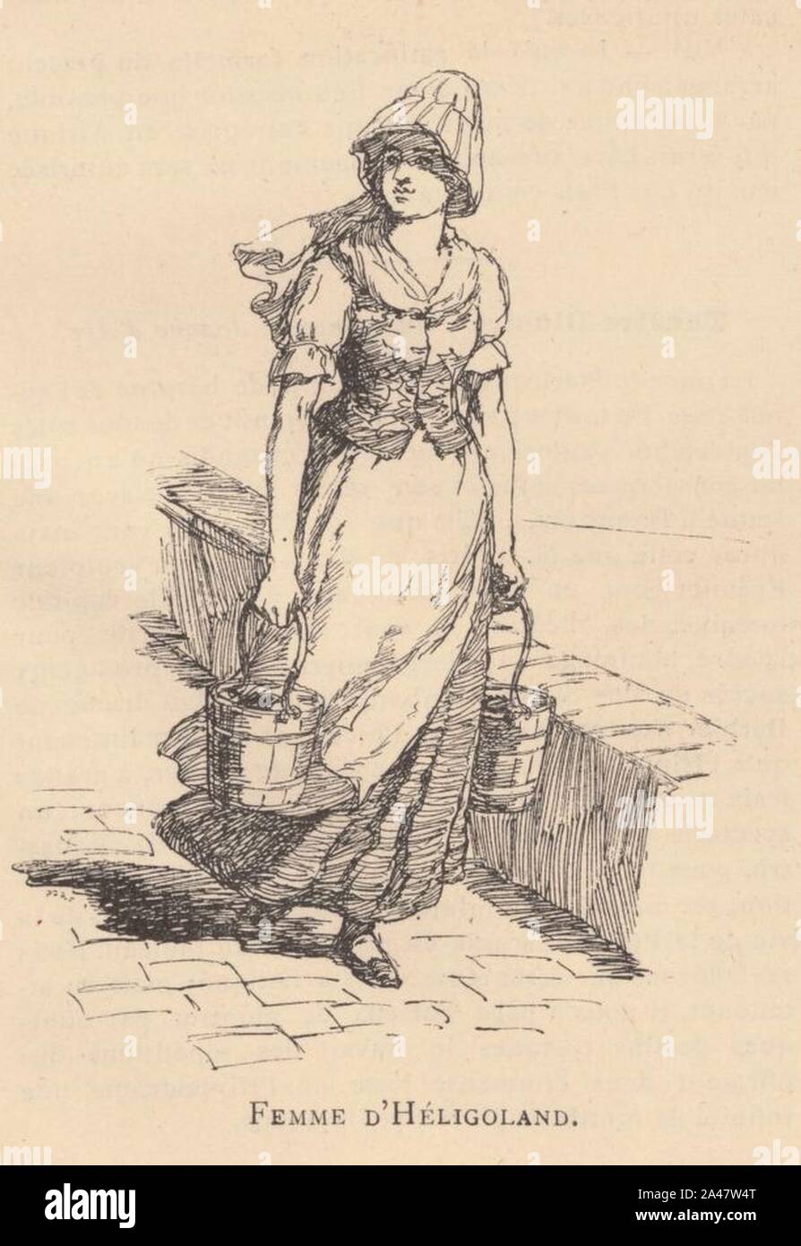 Femme d'Helgoland - Le Monde illustré - 28 juin 1890. Stockfoto