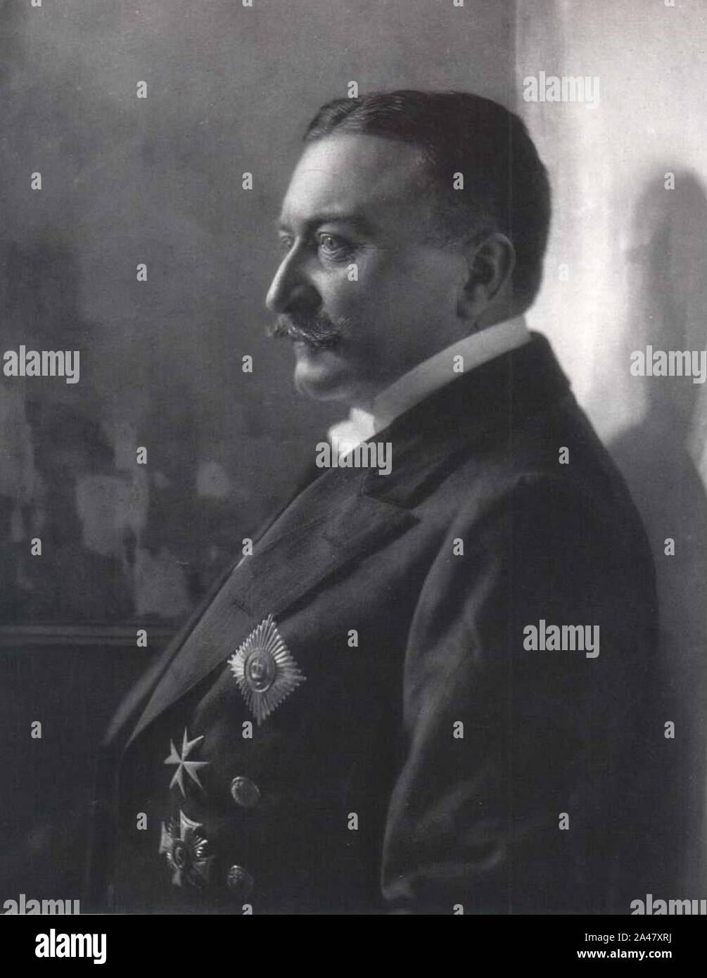 Ferdinand Graf von Zeppelin Profil. Stockfoto