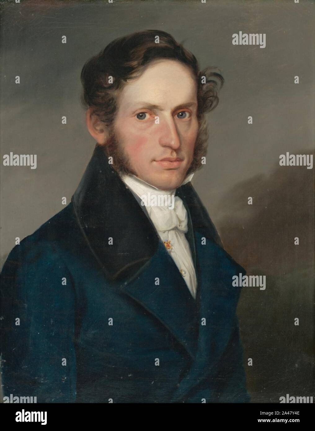 Ferdinand Karl Theodor Lütgendorff - Muž v modrom redingote Stockfoto