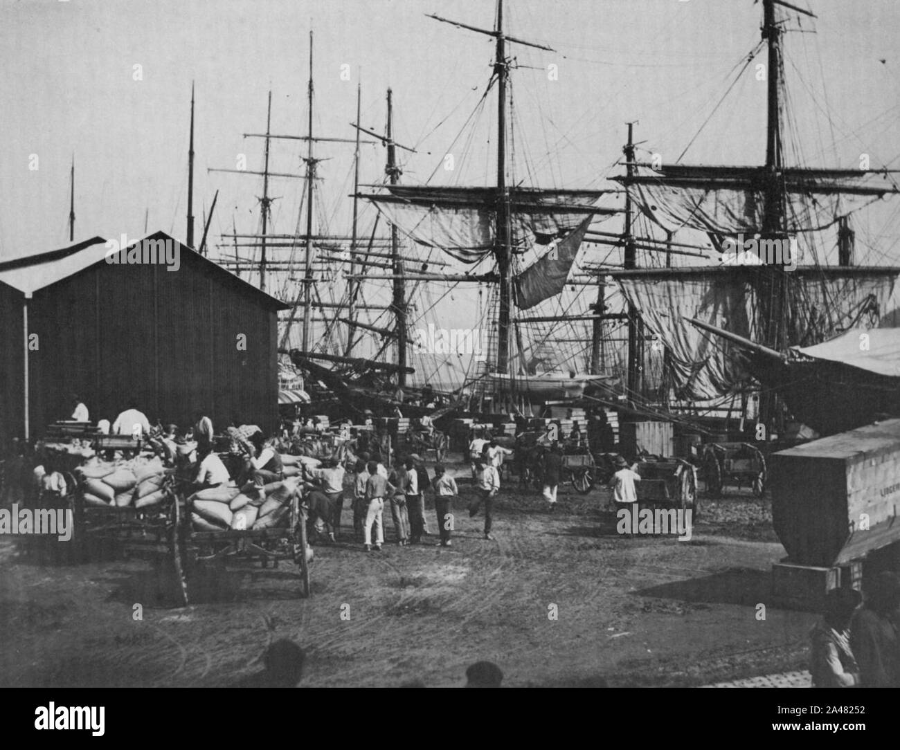 Ferrez, Marc - Kaffeeschiff in Santos, Provinz São Paulo Stockfoto