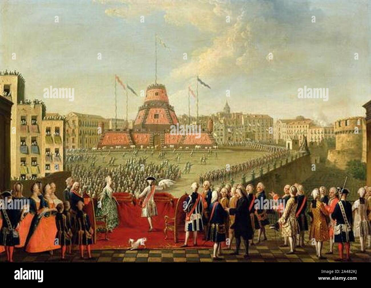 Festeggiamenti per il matrimonio di Ferdinando IV e Maria Carolina d'Austria Napoli 1768. Stockfoto