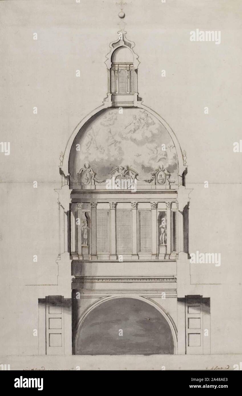 Filippo Juvarra (Workshop) Kuppel von Sant'Andrea in Mantua. Stockfoto