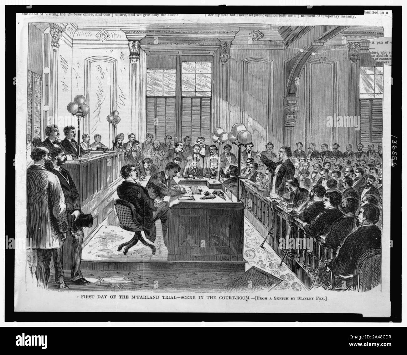 Ersten Tag des McFarland trial-Szene im Gerichtssaal Stockfoto