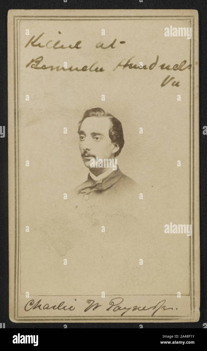 Erster Sergeant Charles W. Payne von Co.E, 2.Connecticut Infanterie Regiment und Co C, 6 Connecticut Infanterieregiment in Uniform) - Bundy & Williams, 314 & 326 Kapelle St., New Haven, CT Stockfoto