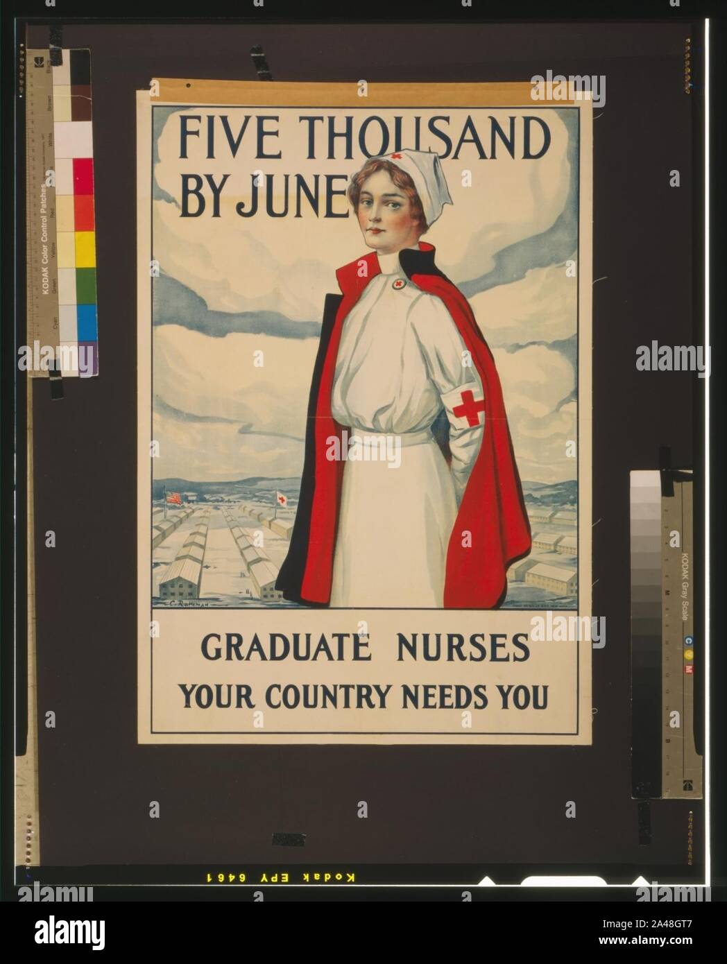 Fünf tausend bis Juni Dipl. Krankenschwestern ihr Land braucht Sie --C. Rakeman. Stockfoto