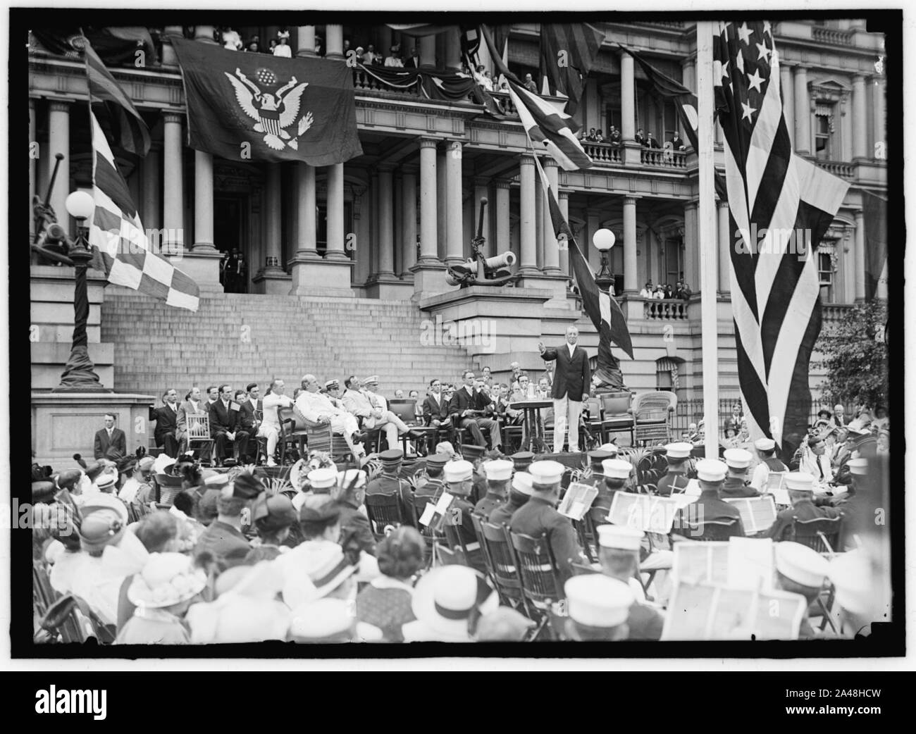 FLAG TAG. FLAG TAG ÜBUNGEN, Staat, Krieg und Marine. WILSON sprechen; BRYAN, Daniels, William Phillips, F.D. ROOSEVELT, etc. Stockfoto