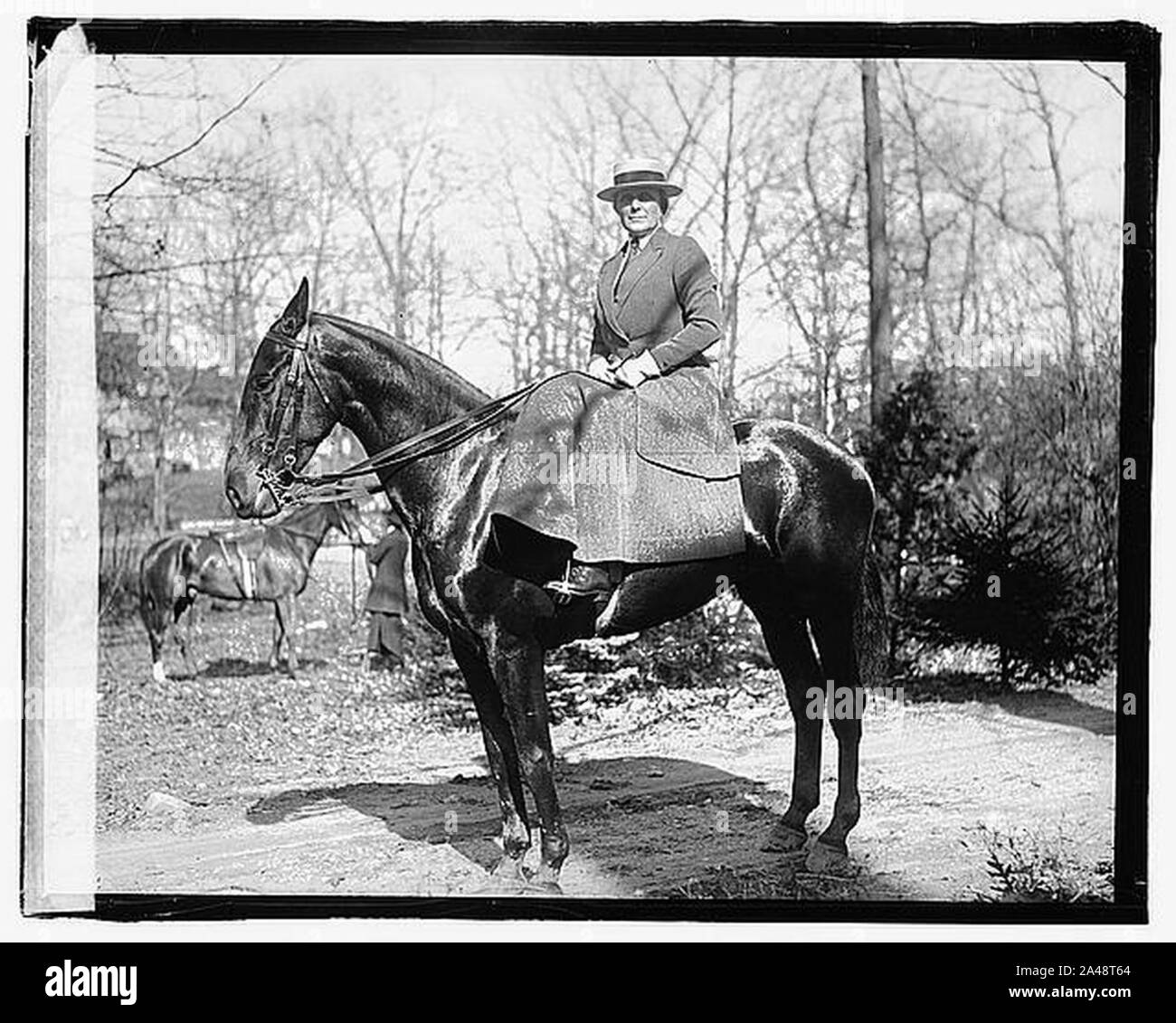 Florenz Harriman auf dem Pferd. Stockfoto