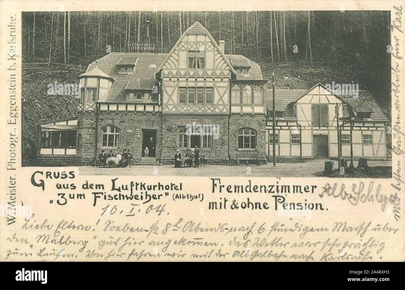 Luftkurhotel zum Fischweiher Albtal 1904. Stockfoto