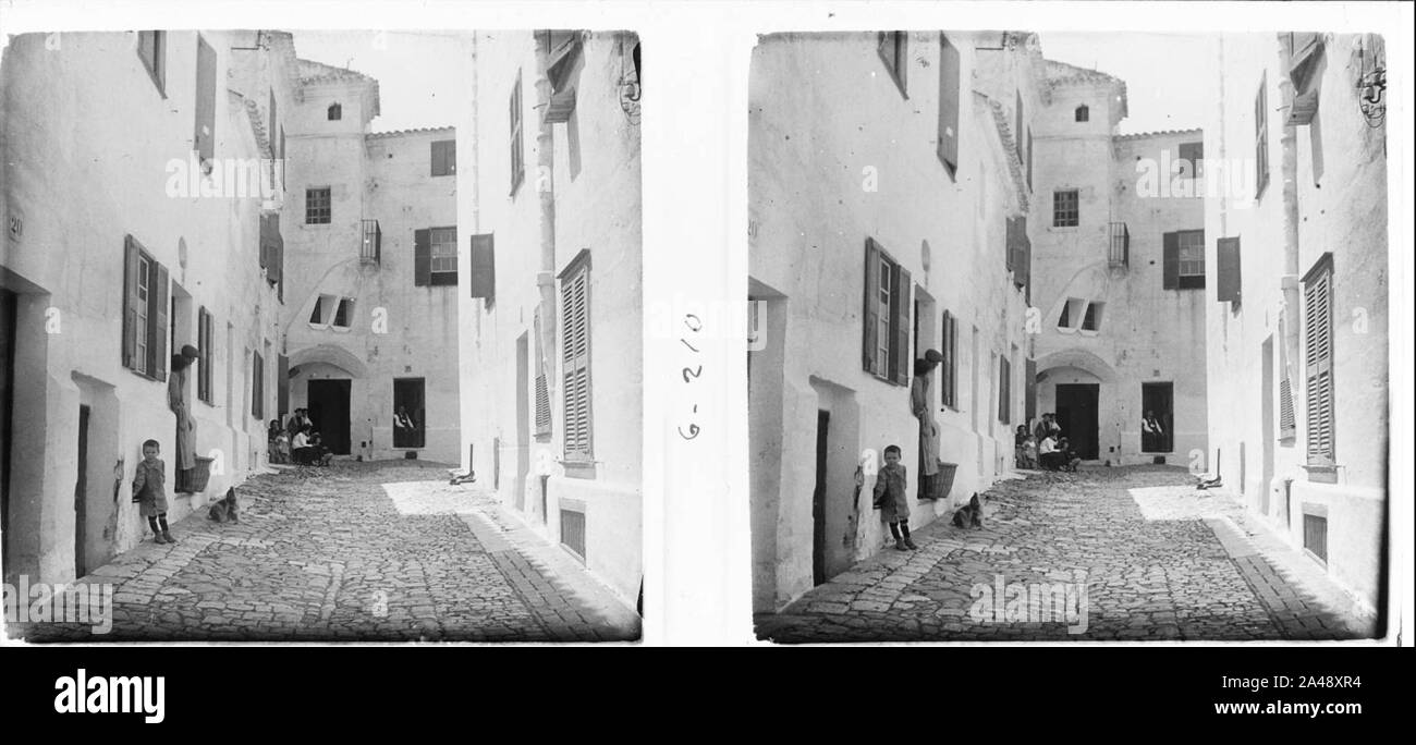 Façana d'una Casa de Maó. Stockfoto