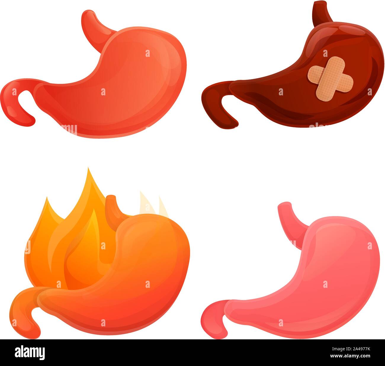 Gesundheit Problem Symbole Cartoon Stil Stock Vektorgrafik Alamy
