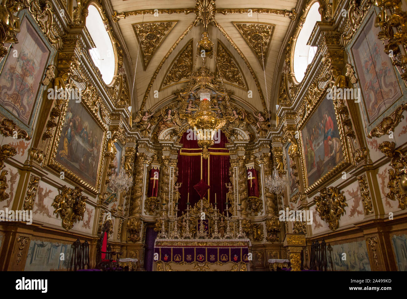 Sao Joao del Rei, Minas Gerais, Brasilien - März 05, 2016: das Innere des Heiligen Franz von Assisi Kirche (Igreja Sao Francisco de Assis) Stockfoto