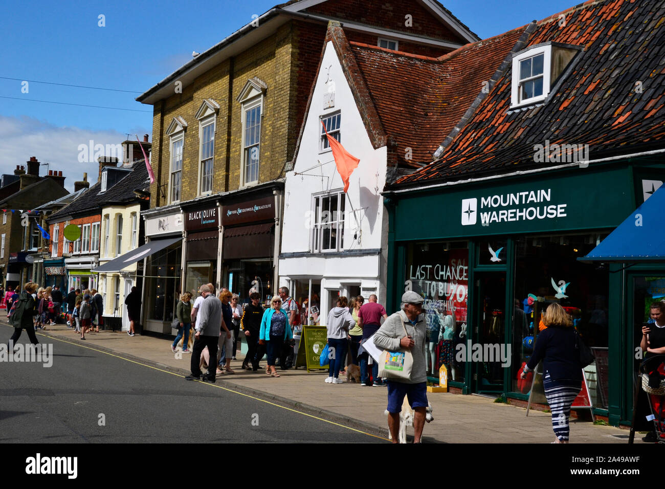 High Street, Southwold, Suffolk, Großbritannien Stockfoto