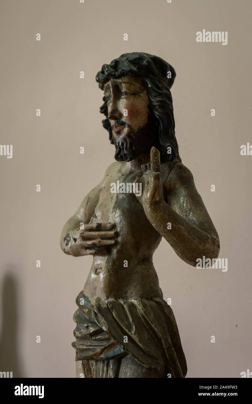 Statue von Jesus ukrainischen schloss Oleso. Stockfoto