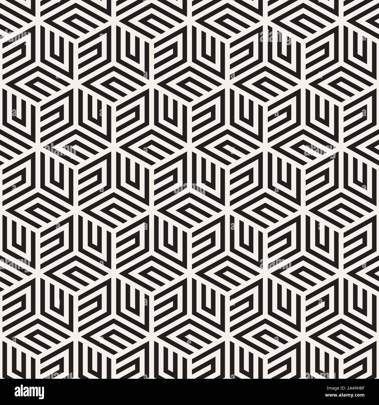 Vektor nahtlose Linien Mosaik Muster. Moderne, elegante abstrakte Textur. Wiederkehrende geometrische Fliesen Stock Vektor