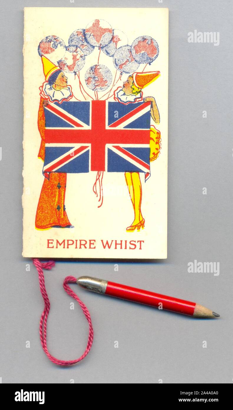Karte für das Spiel Empire Whist ca. 1925 Stockfoto