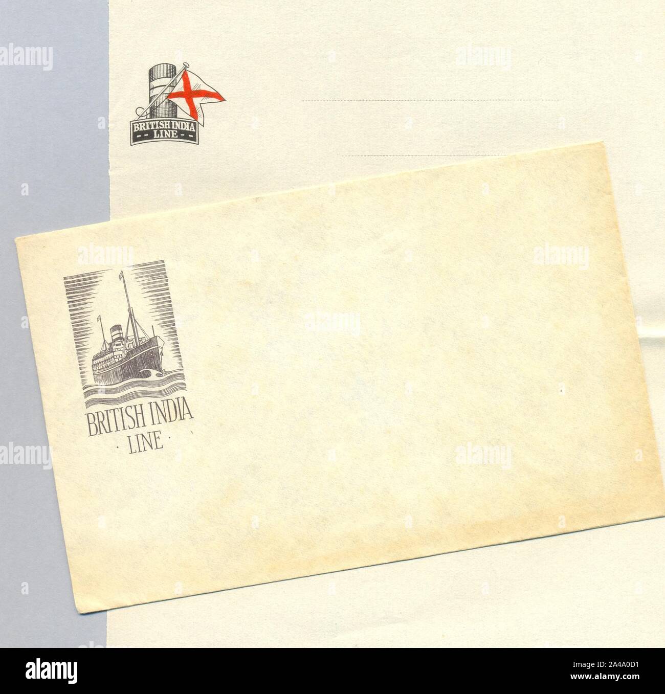 Umschläge und Briefpapier für britische Indien Linie ca. 1935 Stockfoto
