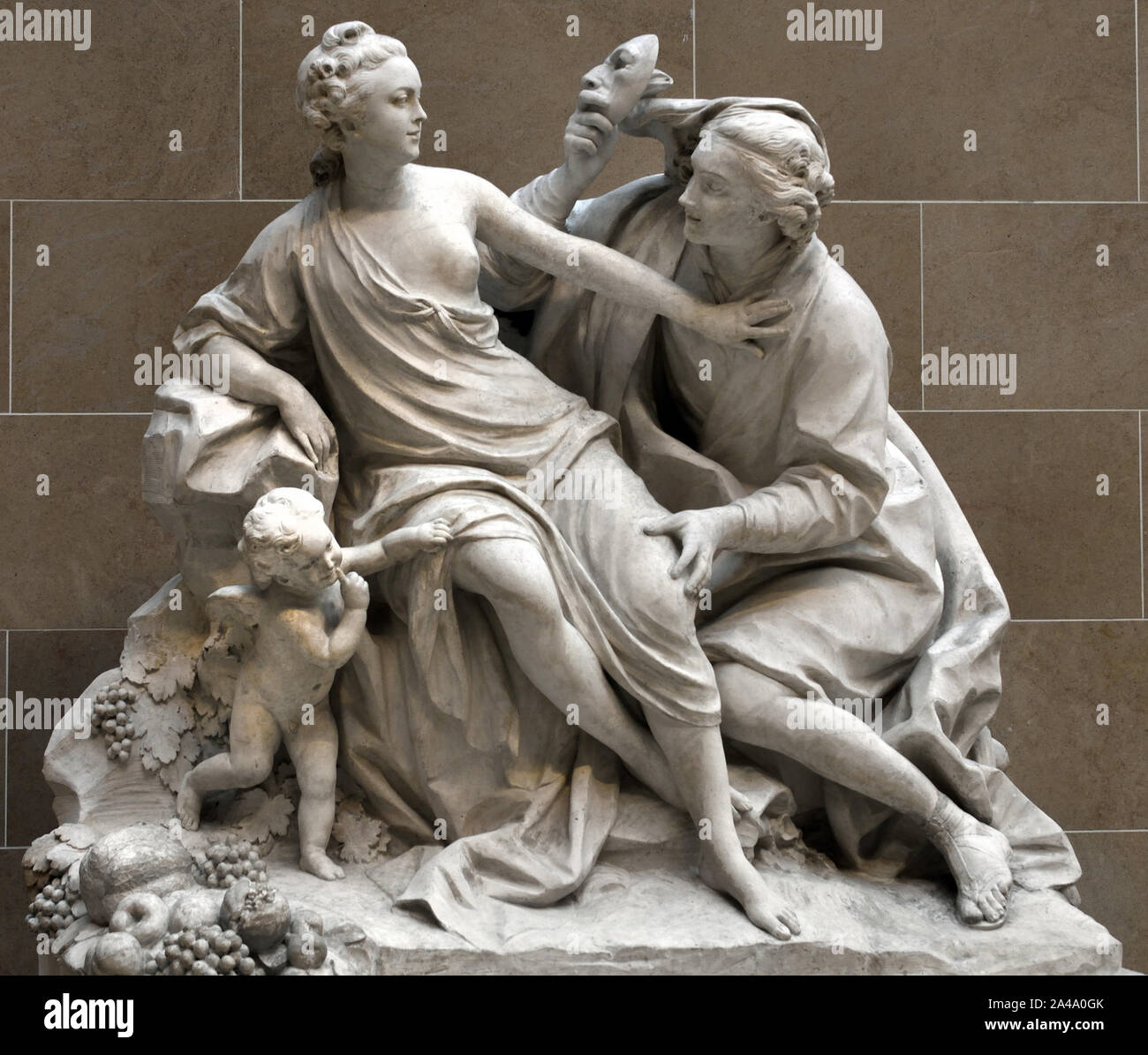 Vertumne und Pomon 1760 von Jean-Baptiste II LEMOYNE Paris, 1704 - 1778, Frankreich, Französisch. (Die Szene ist eine Hommage an die Liebe von Louis XV. und der Madame de Pompadour; sie hatte in Versailles in der Rolle von Pomona triumphierte.) Stockfoto