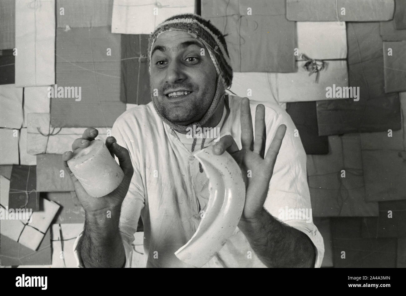 Italienische Schauspieler Dario D'Ambrosi in der Komödie La Trota (Forellen), 1990 Stockfoto